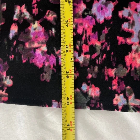 London Times Woman Black Pink Floral A-Line Psychedelic Dress Plus Size 16W - Picture 10 of 10